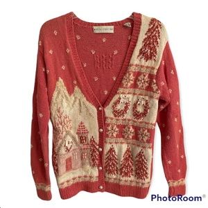 Vintage pink Christmas sweater